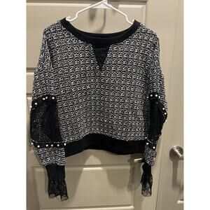 Akira Chicago tweed and lace Sweater